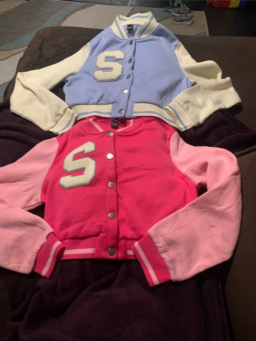 EUC (2) Shein Crop Varsity Jackets